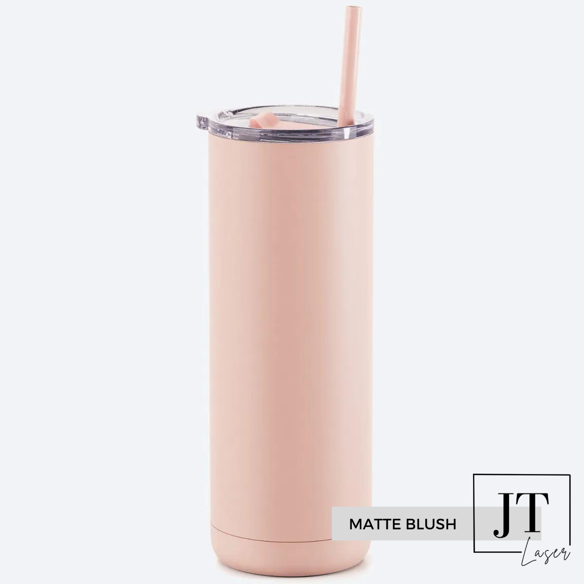 Personalized 20 Oz. Slim Tumbler: MATTE BLUSH