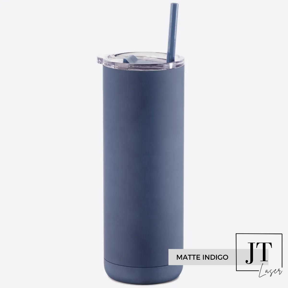 Personalized 20 Oz. Slim Tumbler: MATTE INDIGO