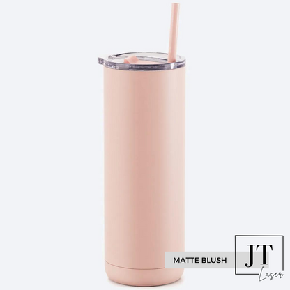 Personalized 20 Oz. Slim Tumbler: MATTE BLUSH