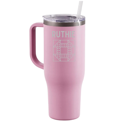 Personalized 40 Oz. Tumbler with Handle: MATTE DUSTY ROSE