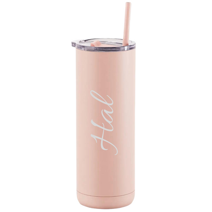 Personalized 20 Oz. Slim Tumbler: MATTE BLUSH