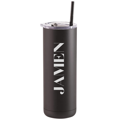 Personalized 20 Oz. Slim Tumbler: MATTE BLACK