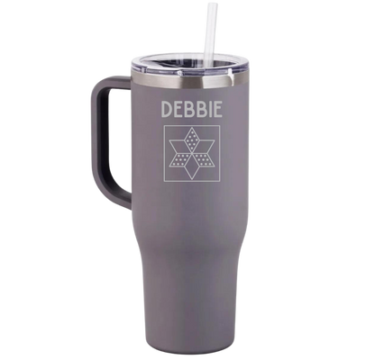 Personalized 40 Oz. Tumbler with Handle: MATTE VOLCANIC GLASS